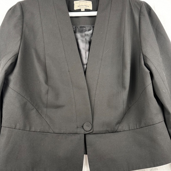 Veronika Maine Black Styles Blazer Made in Australia Fabric from Europe sz14 - Picture 6 of 9